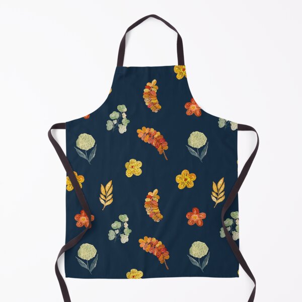 Aperçu de l'œuvre Flower red green orange simple seamless pattern blue créée et vendue par Yana Mustafina | Boho Soulful Designs.