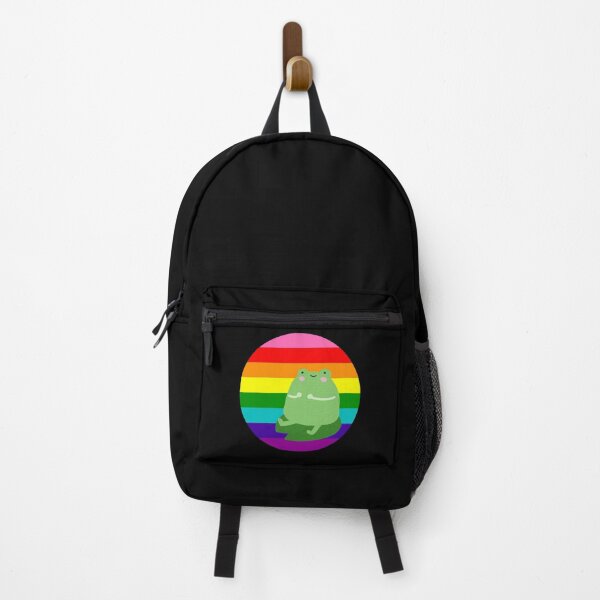 Item preview, Original 8 stripe pride flag frog designed and sold by RandomlyRainbow.