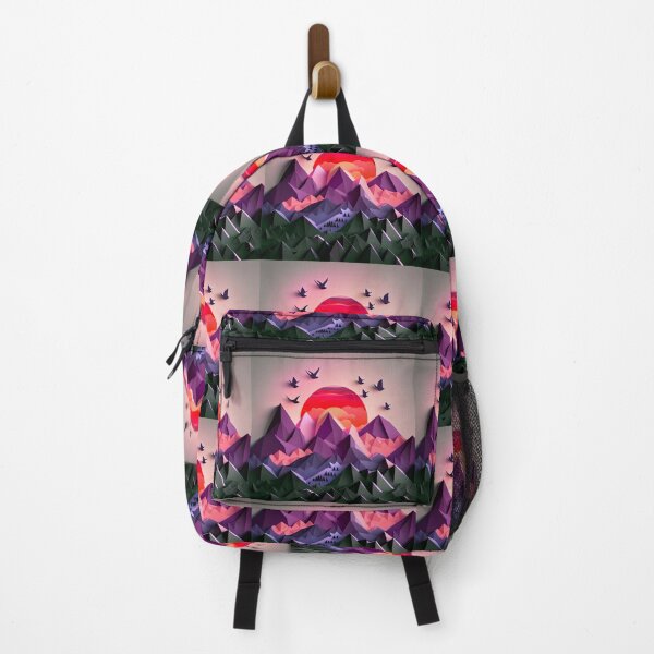 Item preview, beautiful mountain landscape with a sunset, origami designed and sold by ArtificialGenes.