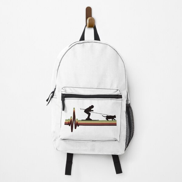 Item preview, Cat Skijoring Skiing Winter Sport Heartbeat Pulse designed and sold by CuteDesigns1.