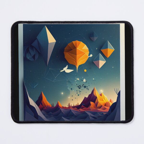 Item preview, dreamy space landscape, origami designed and sold by ArtificialGenes.