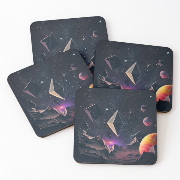 Item preview, dreamy space landscape, origami designed and sold by ArtificialGenes.