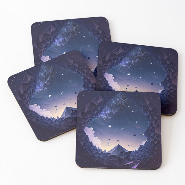 Item preview, dreamy space landscape, origami designed and sold by ArtificialGenes.
