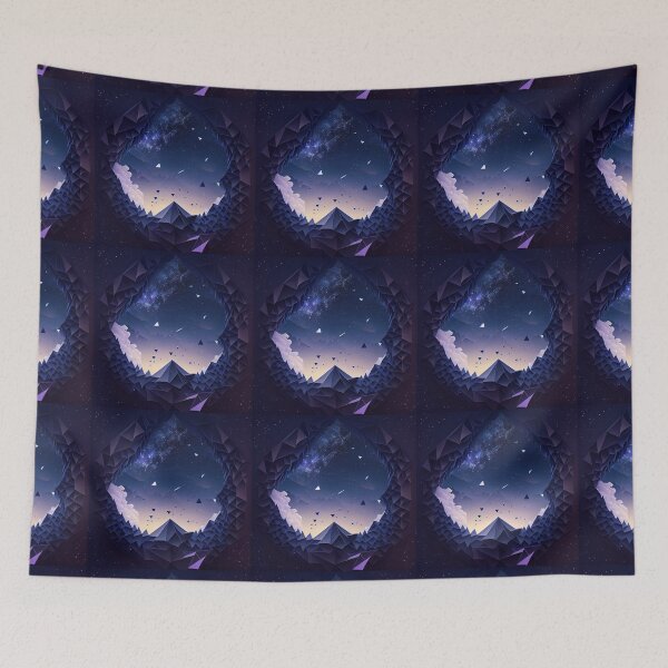 Item preview, dreamy space landscape, origami designed and sold by ArtificialGenes.
