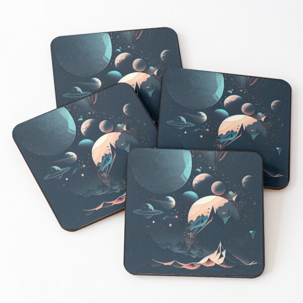 Item preview, dreamy space landscape, origami designed and sold by ArtificialGenes.