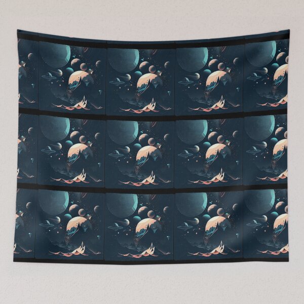 Item preview, dreamy space landscape, origami designed and sold by ArtificialGenes.