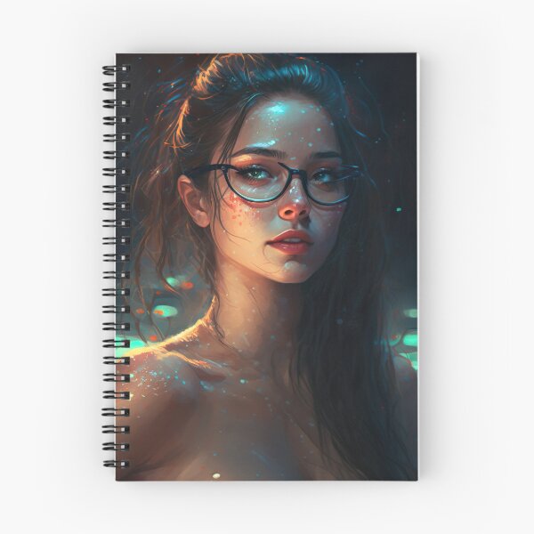 Aperçu de l'œuvre Belle fille avec des lunettes se baignant dans la rivière, art du portrait créée et vendue par ShneorPerry.