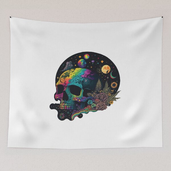 Item preview, Trippy Cosmic Skull - Psychedelic Hippie Galaxy designed and sold by ArTo-Wear.