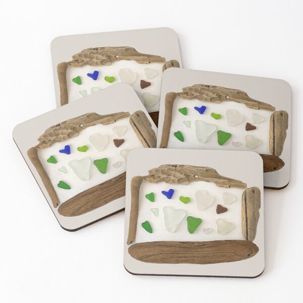 Item preview, Heart Seaglass framed with Driftwood designed and sold by LeslieMac713.