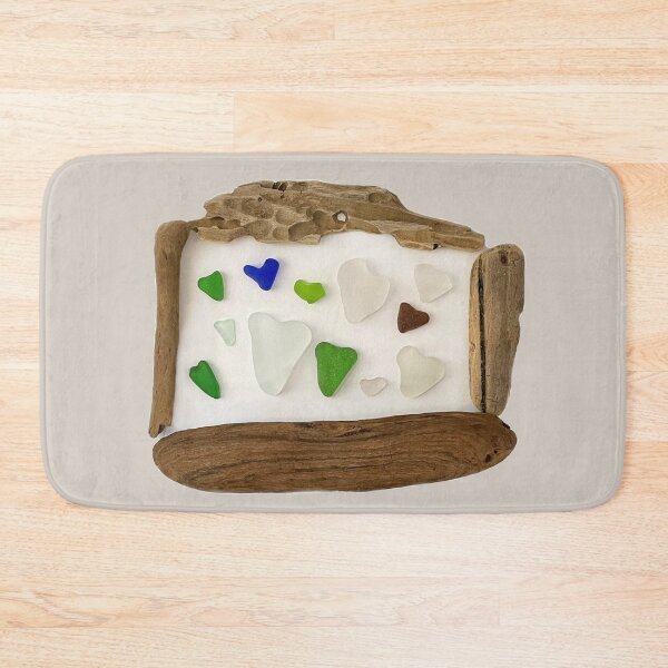 Item preview, Heart Seaglass framed with Driftwood designed and sold by LeslieMac713.