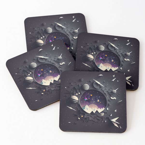Item preview, dreamy space landscape, origami designed and sold by ArtificialGenes.