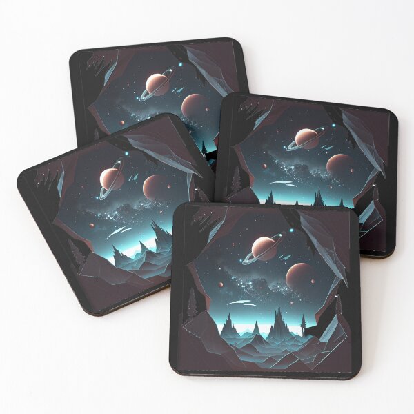 Item preview, dreamy space landscape, origami designed and sold by ArtificialGenes.
