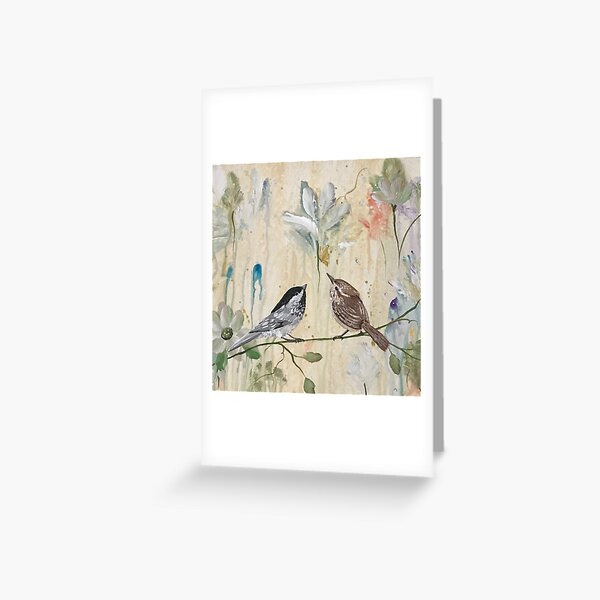 Item preview, Abstract Birds  Wildflowers And Butterfly Art, Curious Birds Lisa Kirwan  designed and sold by KirwanArt.