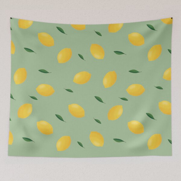 Item preview, Lemons green background designed and sold by Ana Vírseda.