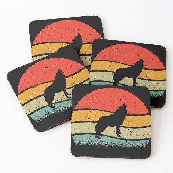 Item preview, Vintage Sunset Wolf Howling at the Moon designed and sold by Xx4thseasonxX.
