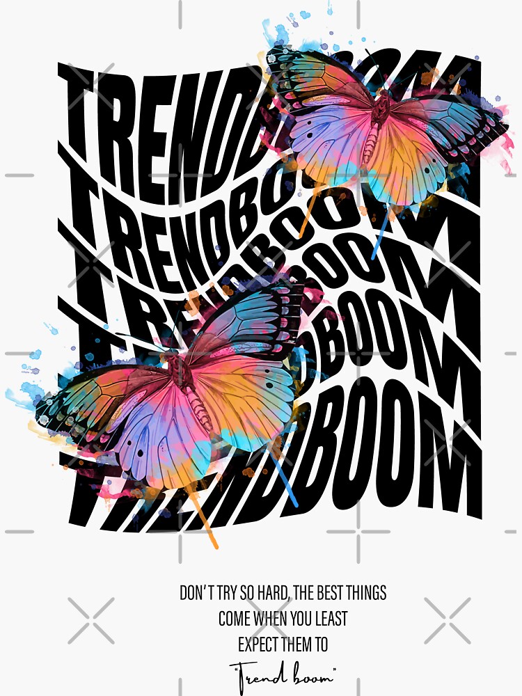 "Trend Boom Butterfly" Sticker for Sale by Vendettaart Redbubble