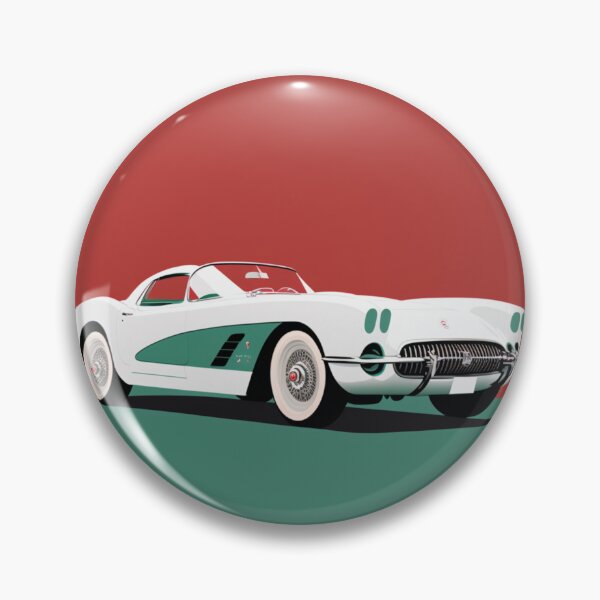 Item preview, Chevrolet Corvette Red & Green Retro Illustration designed and sold by FromAIwithLove.