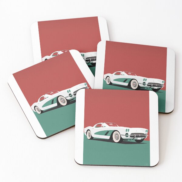 Item preview, Chevrolet Corvette Red & Green Retro Illustration designed and sold by FromAIwithLove.
