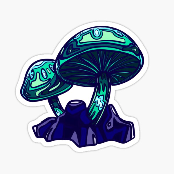 Glowing Green Mushrooms Sticker