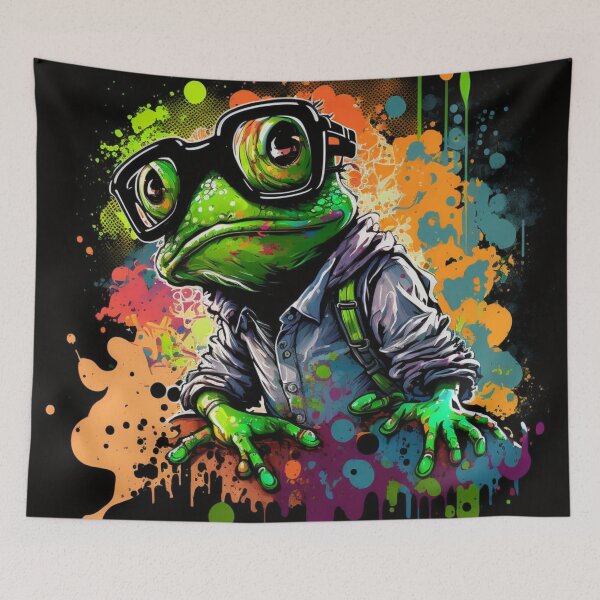 Item preview, Cosmic Frog Two Splatter Paint designed and sold by TheArtfulAllie.