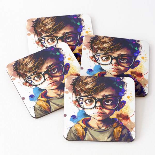 Item preview, Colorful boy with glasses at school one. designed and sold by MLArtifex.