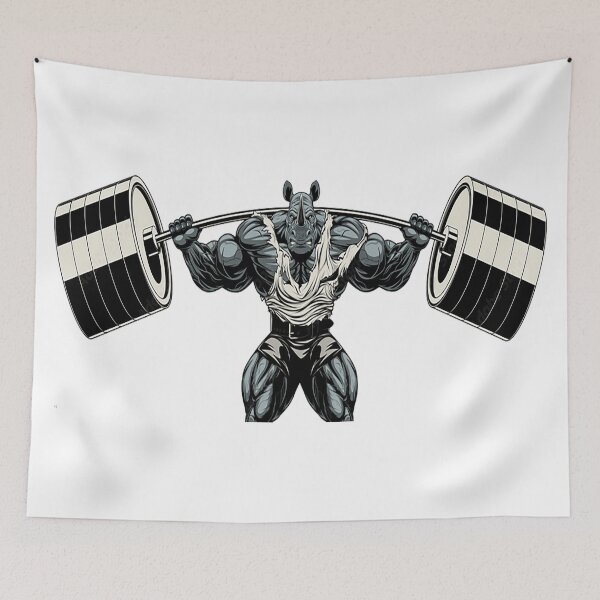 Item preview, rhinocéros squatting designed and sold by The Enthousiaste.