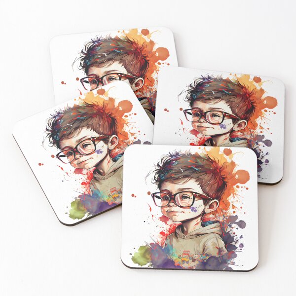Item preview, Colorful boy with glasses at school one. designed and sold by MLArtifex.
