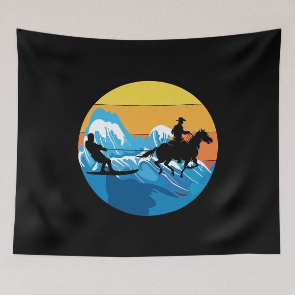 Item preview, Horse Surfing Wakeboarding Water Skiing Vintage Retro  designed and sold by CuteDesigns1.