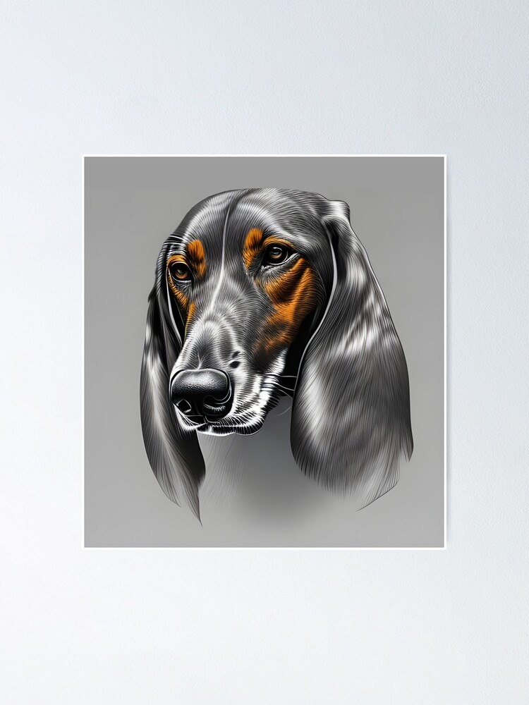 Charcoal Hound Dog Sketch