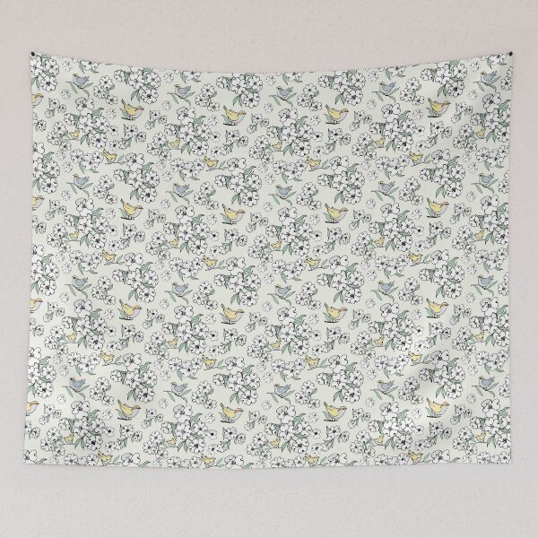 Item preview, dogwood and birds designed and sold by roseleamoran.