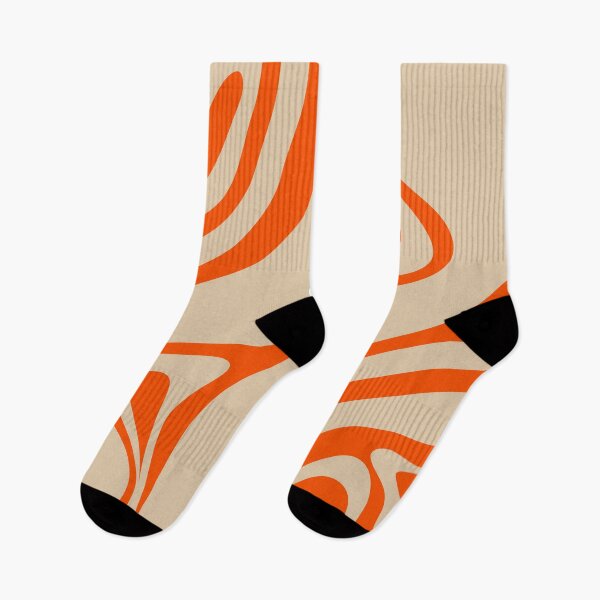 Item preview, New Groove Abstract Trippy Retro Pattern Orange and Beige designed and sold by kierkegaard.