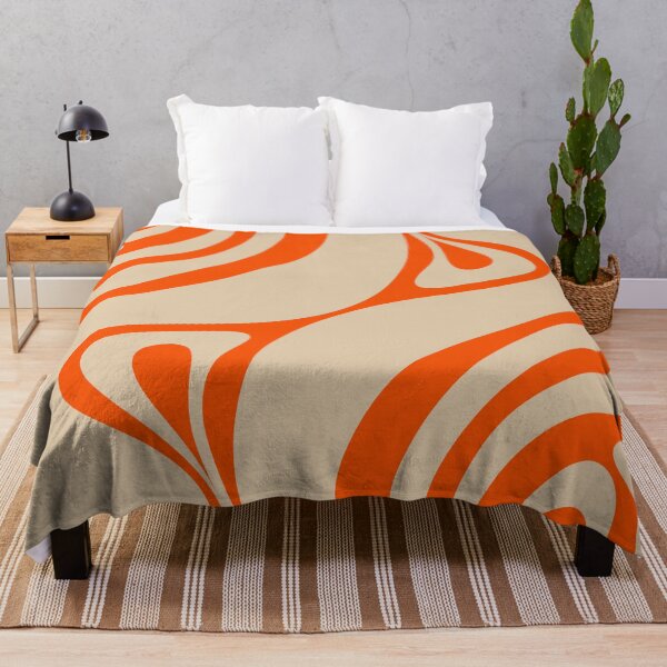 Item preview, New Groove Abstract Trippy Retro Pattern Orange and Beige designed and sold by kierkegaard.