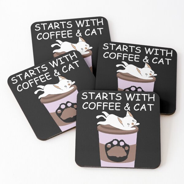 Item preview, Funny Black Cat A Good Day Starts With Coffe & Cat designed and sold by AnimalsSpace.