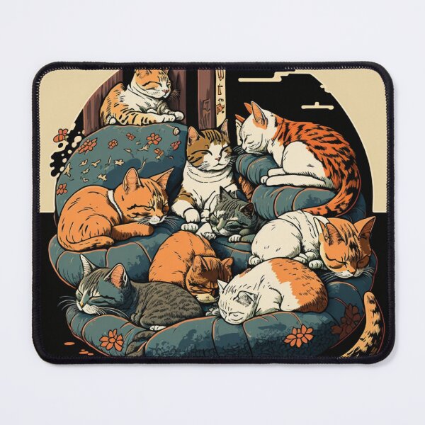 Item preview, Ukiyo-E Sleep Over Cat Party designed and sold by JCatDesign.