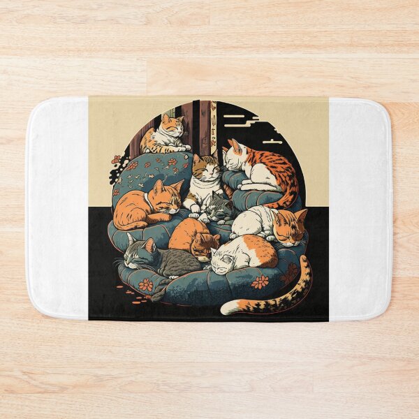 Item preview, Ukiyo-E Sleep Over Cat Party designed and sold by JCatDesign.
