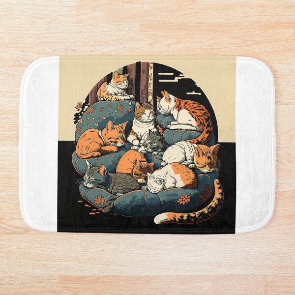 Item preview, Ukiyo-E Sleep Over Cat Party designed and sold by JCatDesign.