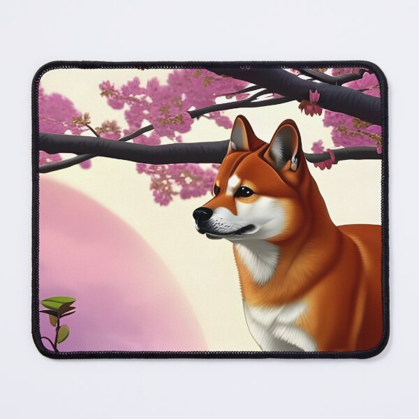 Item preview, Shiba Inu dog, cherry blossom tree, Ai Generated Art designed and sold by ACC .