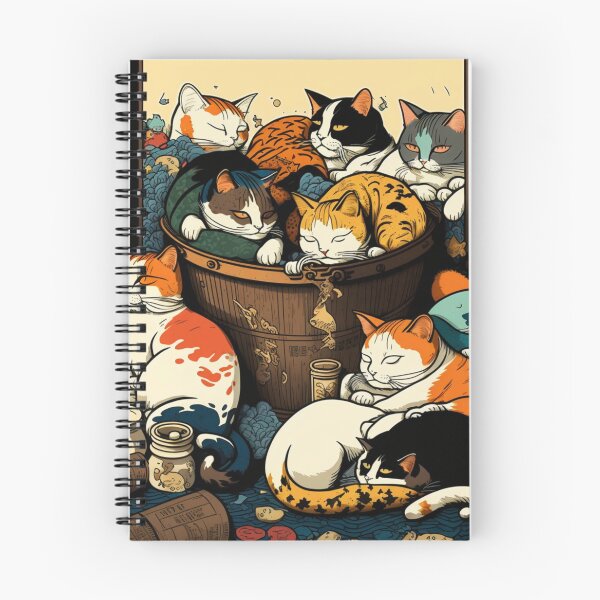 Item preview, Ukiyo-E Sleep Over Cat Party designed and sold by JCatDesign.