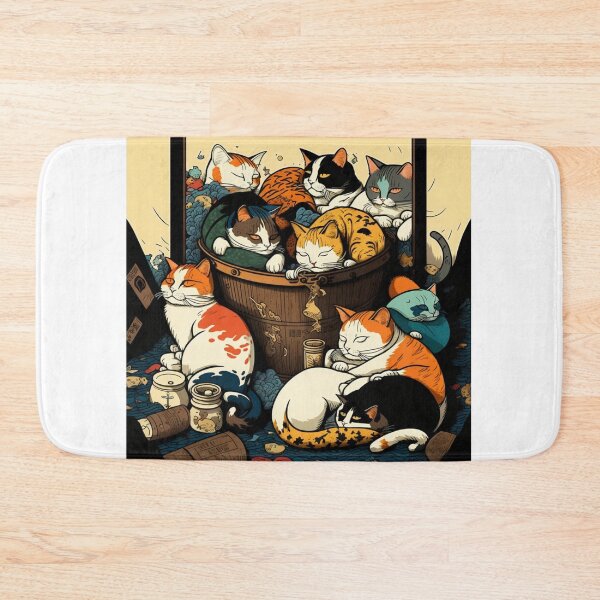 Item preview, Ukiyo-E Sleep Over Cat Party designed and sold by JCatDesign.