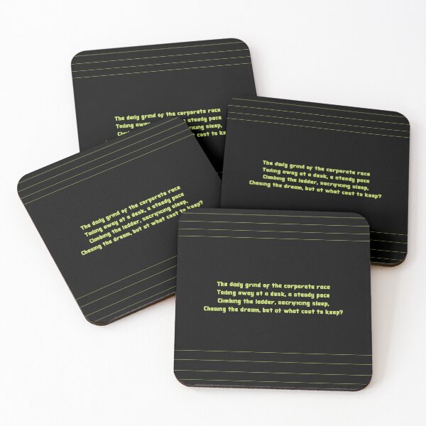 Item preview, Corpo Life Poem / Cyberpunk Daily Grind behind a Desk Lime designed and sold by DogStarGlow.