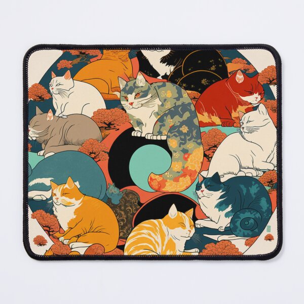 Item preview, Ukiyo-E Sleep Over Cat Party designed and sold by JCatDesign.