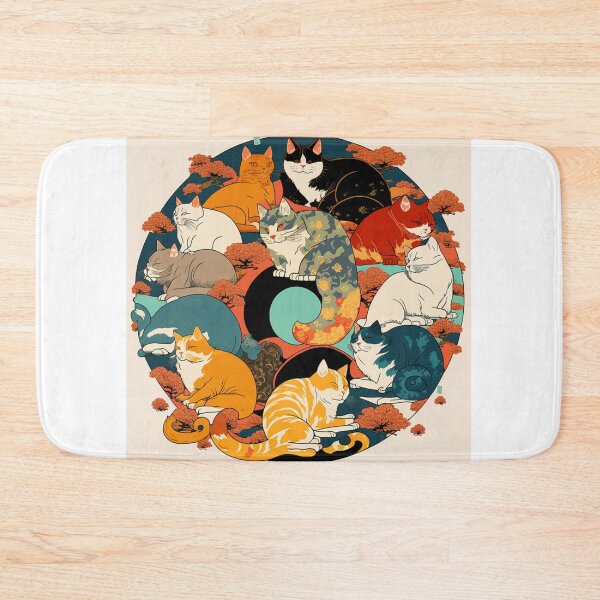 Item preview, Ukiyo-E Sleep Over Cat Party designed and sold by JCatDesign.