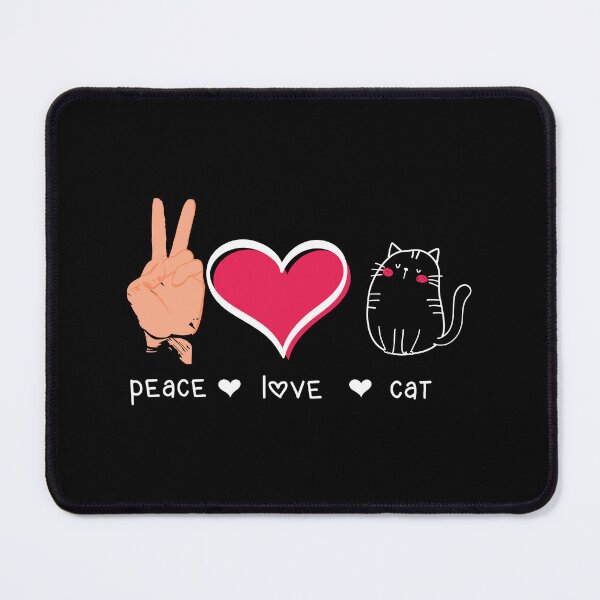 Item preview, Peace, Love, Cat Funny For Sublimation Paw, Pink Gliter Heart designed and sold by AnimalsSpace.