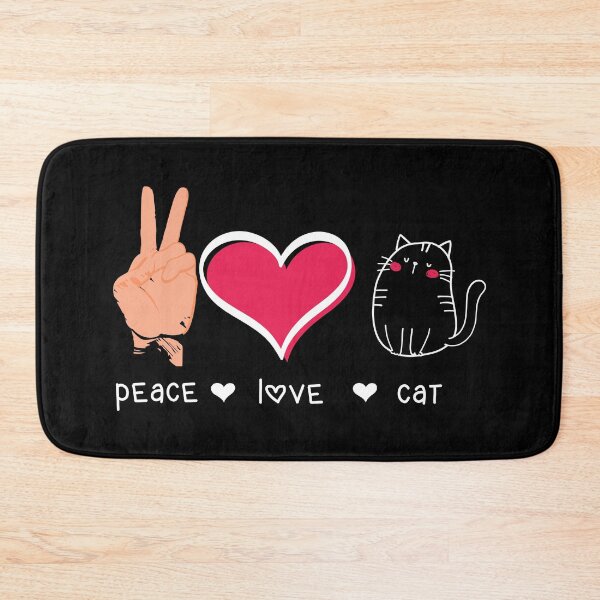 Item preview, Peace, Love, Cat Funny For Sublimation Paw, Pink Gliter Heart designed and sold by AnimalsSpace.