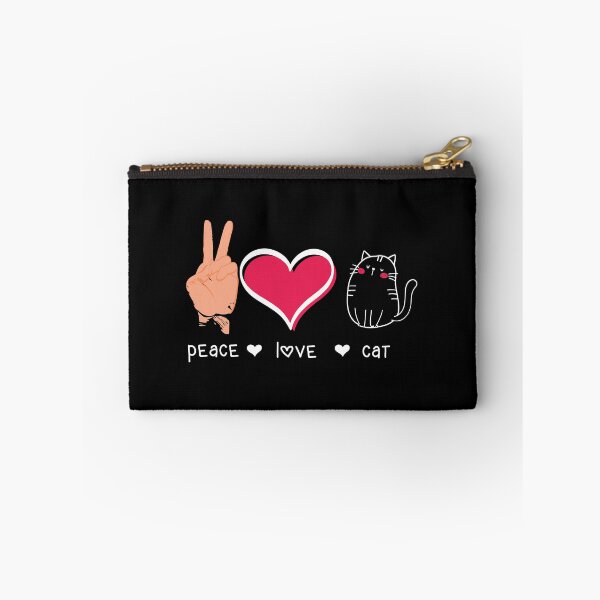 Item preview, Peace, Love, Cat Funny For Sublimation Paw, Pink Gliter Heart designed and sold by AnimalsSpace.