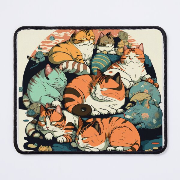 Item preview, Ukiyo-E Sleep Over Cat Party designed and sold by JCatDesign.