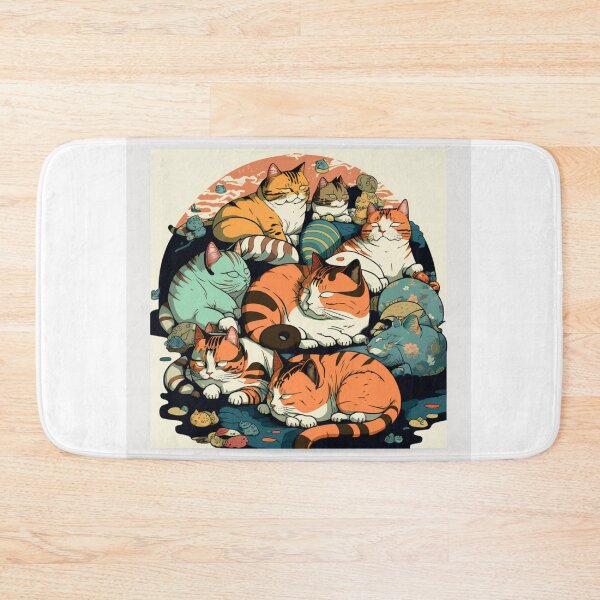 Item preview, Ukiyo-E Sleep Over Cat Party designed and sold by JCatDesign.