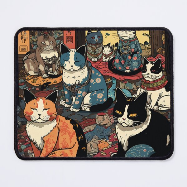 Item preview, Ukiyo-E Sleep Over Cat Party designed and sold by JCatDesign.