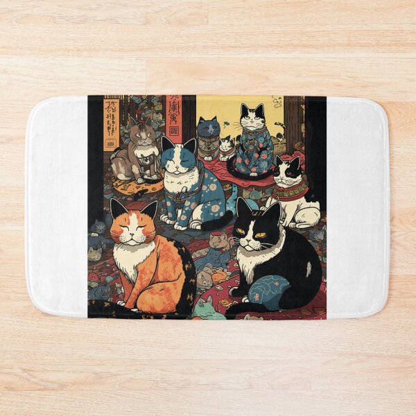 Item preview, Ukiyo-E Sleep Over Cat Party designed and sold by JCatDesign.