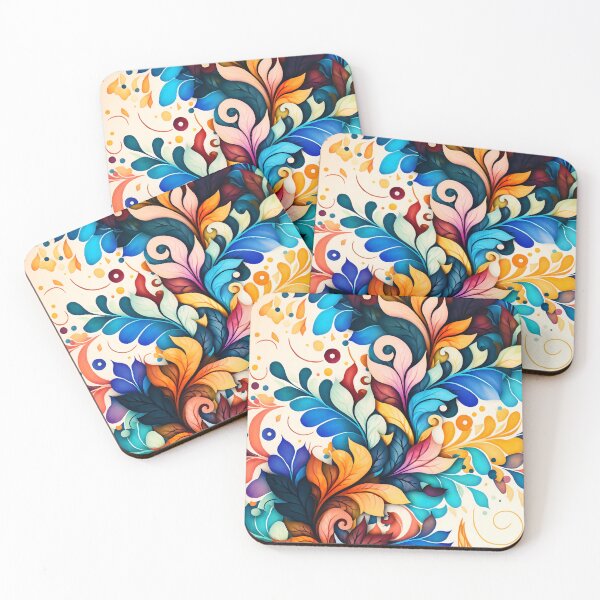 Item preview, Harmonious colorful leaves pattern designed and sold by Animal-ink.